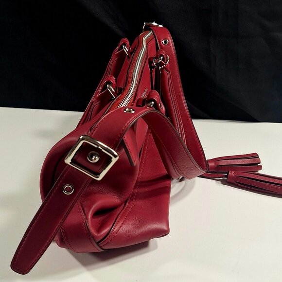 Coach Legacy G1269-21132 Deep Burgundy Red Shoulder Bag Purse Tassels NWOT - Picture 3 of 7
